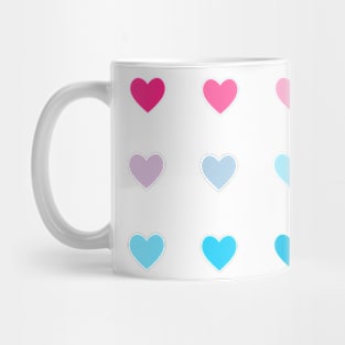 Mini Blue/Pink Hearts Sticker Pack Mug